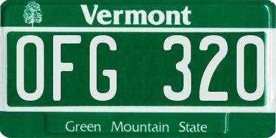 VT license plate OFG320