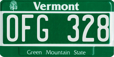 VT license plate OFG328