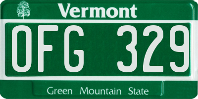 VT license plate OFG329