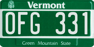 VT license plate OFG331