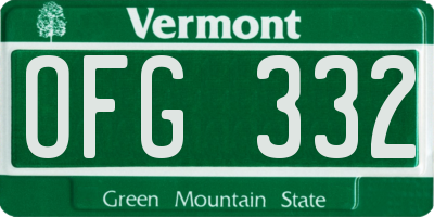 VT license plate OFG332