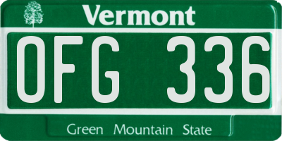 VT license plate OFG336