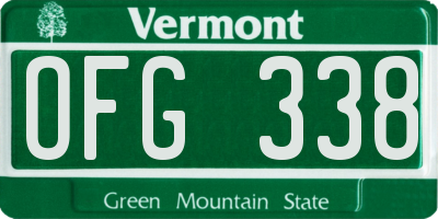VT license plate OFG338
