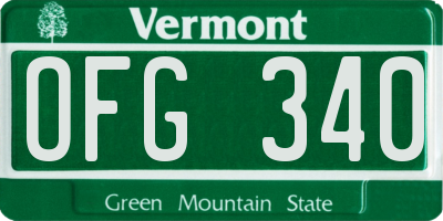 VT license plate OFG340