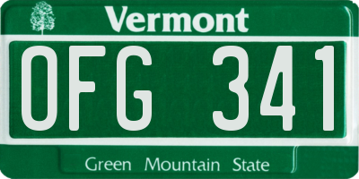 VT license plate OFG341