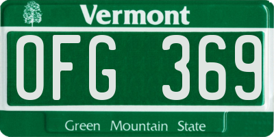 VT license plate OFG369