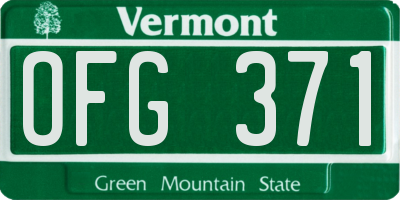 VT license plate OFG371