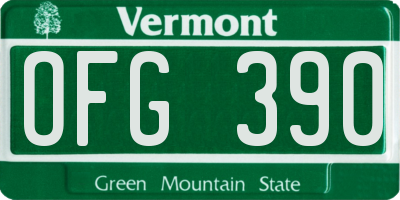 VT license plate OFG390
