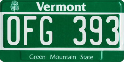 VT license plate OFG393