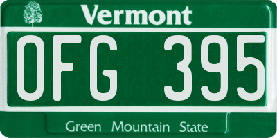 VT license plate OFG395