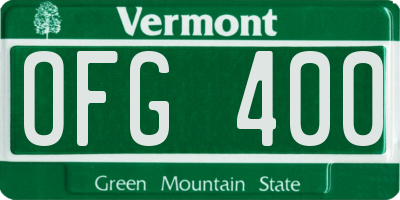 VT license plate OFG400
