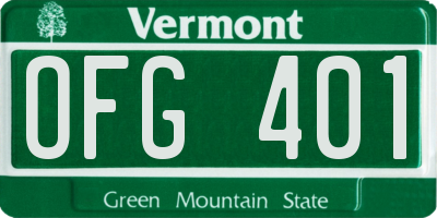 VT license plate OFG401