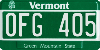 VT license plate OFG405