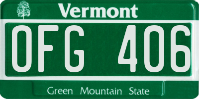 VT license plate OFG406