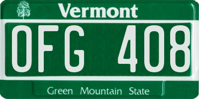 VT license plate OFG408