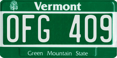 VT license plate OFG409