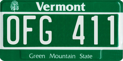 VT license plate OFG411