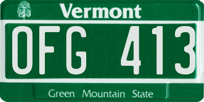 VT license plate OFG413