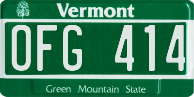 VT license plate OFG414