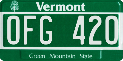 VT license plate OFG420