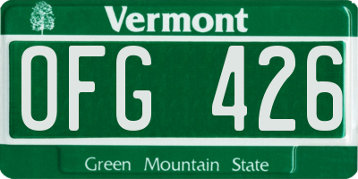 VT license plate OFG426