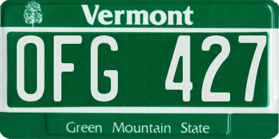 VT license plate OFG427