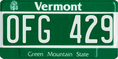 VT license plate OFG429