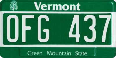 VT license plate OFG437