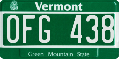 VT license plate OFG438