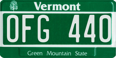 VT license plate OFG440