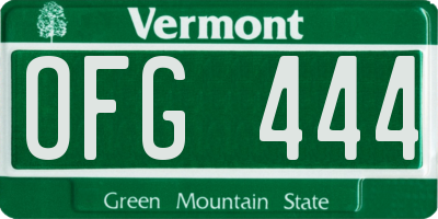VT license plate OFG444