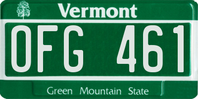 VT license plate OFG461