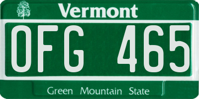 VT license plate OFG465