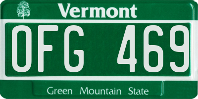 VT license plate OFG469