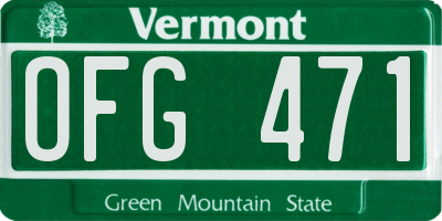 VT license plate OFG471