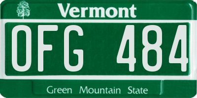 VT license plate OFG484
