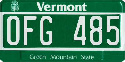 VT license plate OFG485