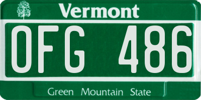VT license plate OFG486