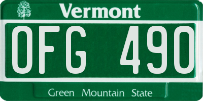 VT license plate OFG490