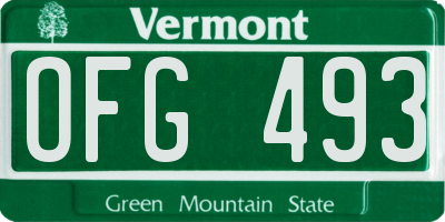 VT license plate OFG493