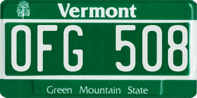 VT license plate OFG508