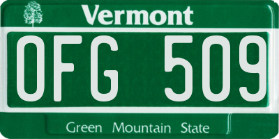 VT license plate OFG509