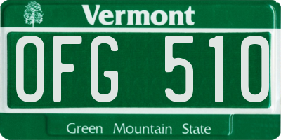 VT license plate OFG510
