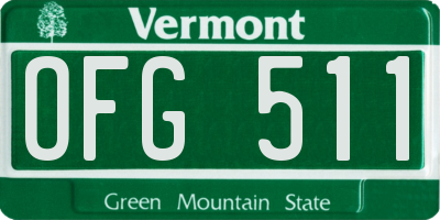 VT license plate OFG511
