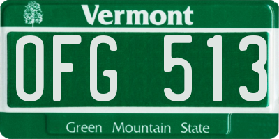 VT license plate OFG513