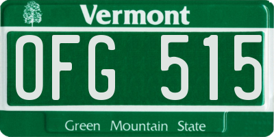 VT license plate OFG515