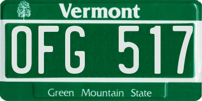 VT license plate OFG517