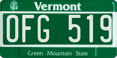 VT license plate OFG519