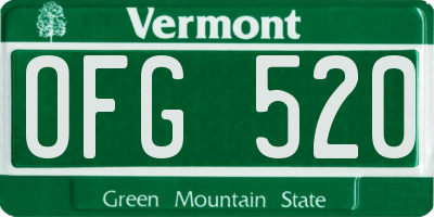 VT license plate OFG520