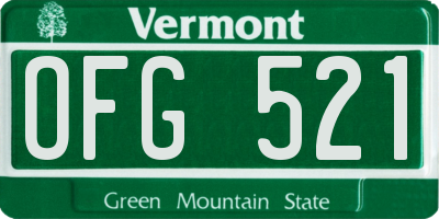 VT license plate OFG521